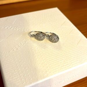 Sterling silver filigree drop earrings